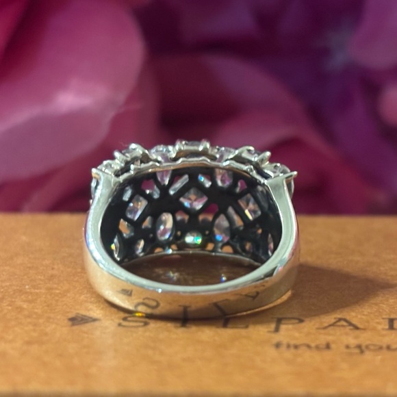 Silpada ‘COSMO’ Cubic Zirconia Sterling Silver Ring NEW R2385 - Picture 12 of 16